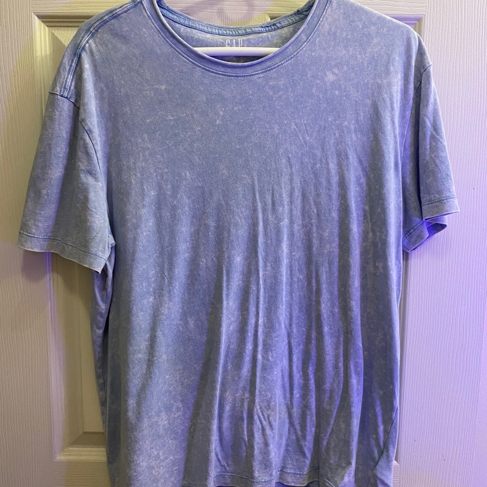 faded blue, light t-shirt